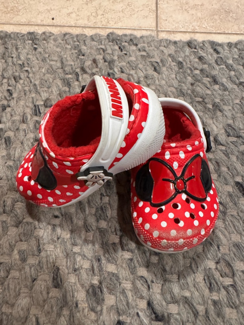 CROCS Kids Red White Minnie Mouse Polka Dot Clogs
